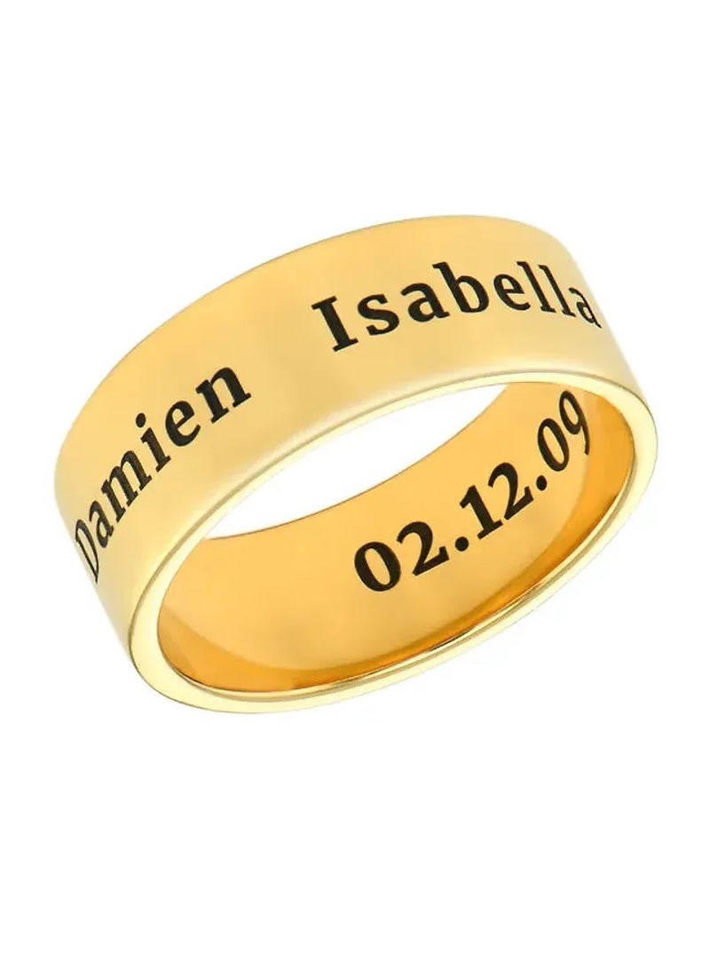 Silver 925 Personalized Wide Engraved Band Ring