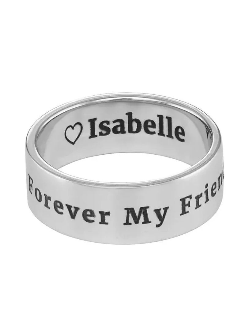Silver 925 Personalized Wide Engraved Band Ring