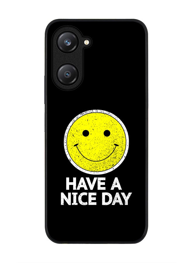 Stylizedd Rugged Black edge case for Vivo Y28s 5G / Vivo Y18 4G /Vivo Y03 4G, Slim fit Soft Case Flexible Anti Drop TPU Gel Thin Cover - Have a nice day - Image 1