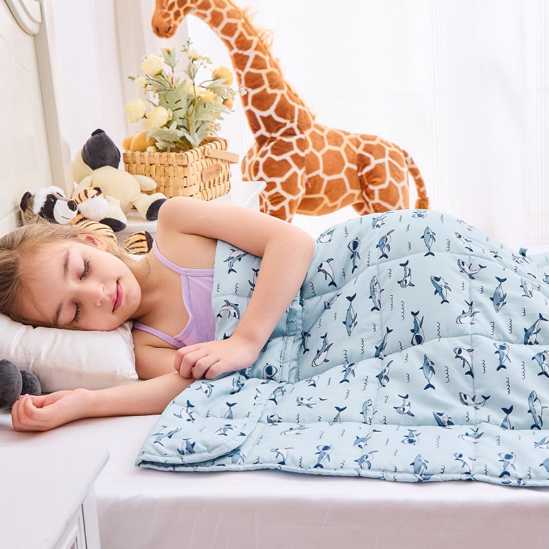 yescool Shark Weighted Blanket 7 Pounds Cooling Weighted Lap Blanket, Heavy Blankets for Sleeping, Weighted Throw Blanket Gift for 60-80lbs, 40"x60" - Image 4