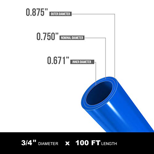 SUPPLYGIANT Pex-A Tubing 3/4 Inch x 100 Ft - Non-Barrier Pex Pipe for Potable Water, Blue Flexible Water Tubing - Image 3