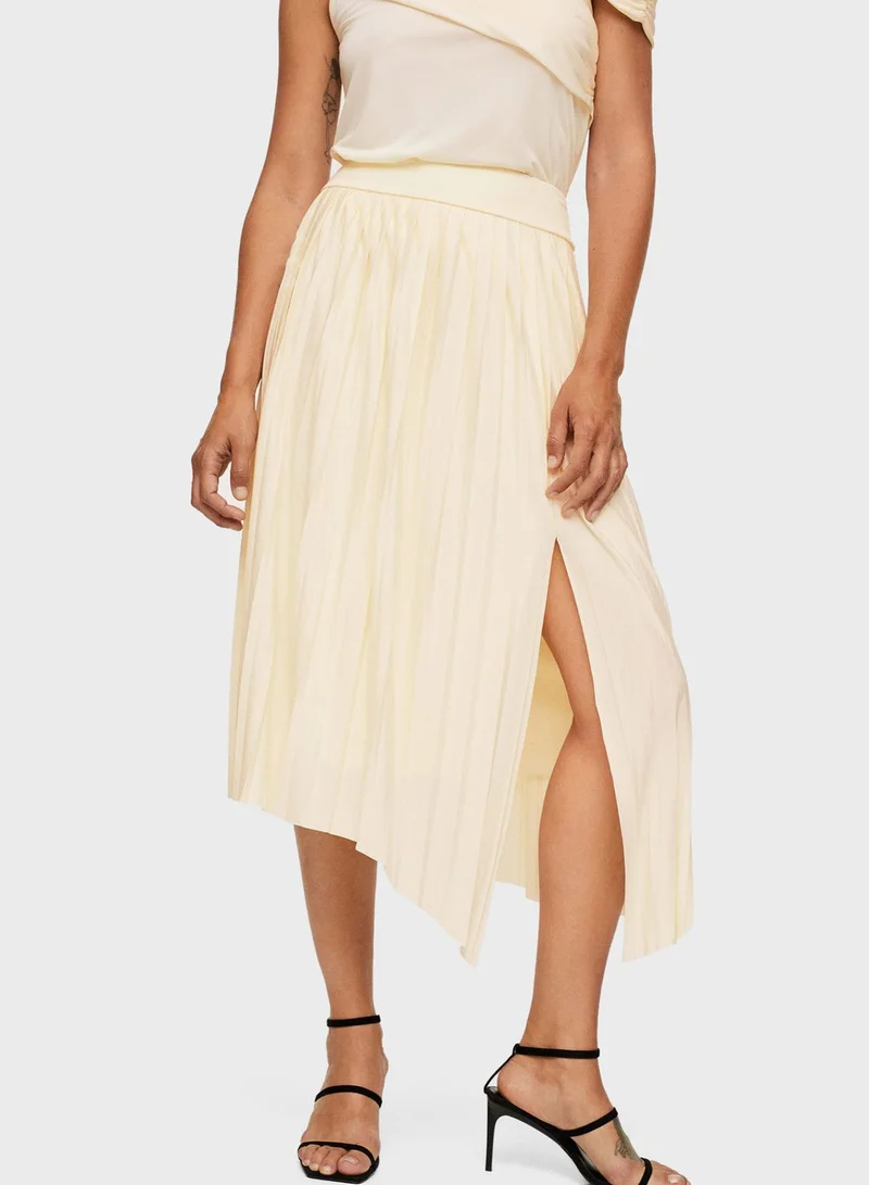 MANGO Knitted Midi Skirt