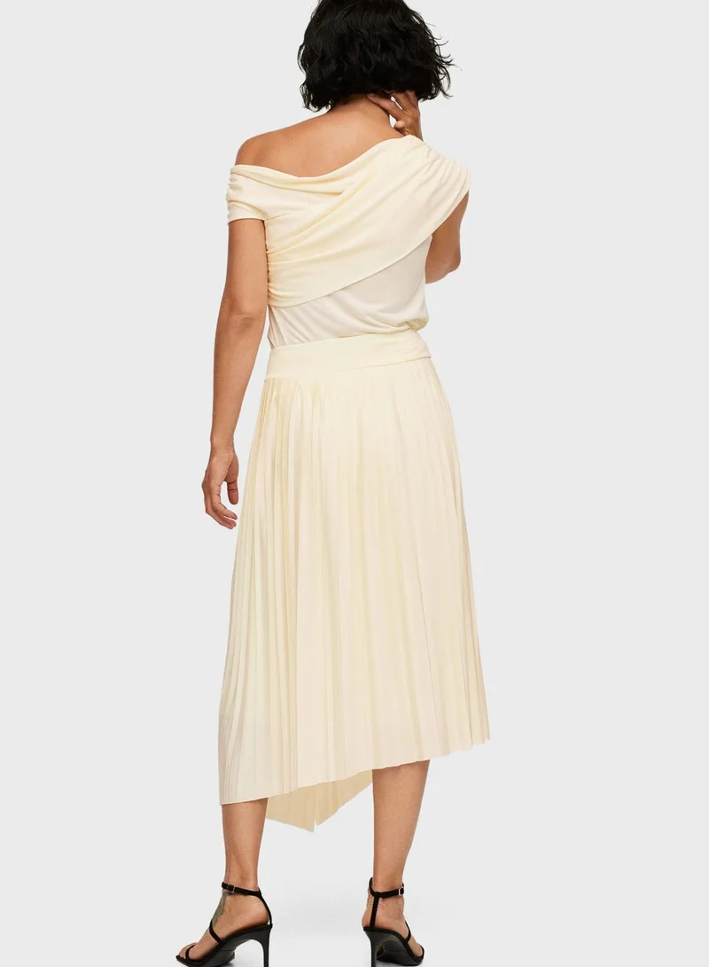 MANGO Knitted Midi Skirt
