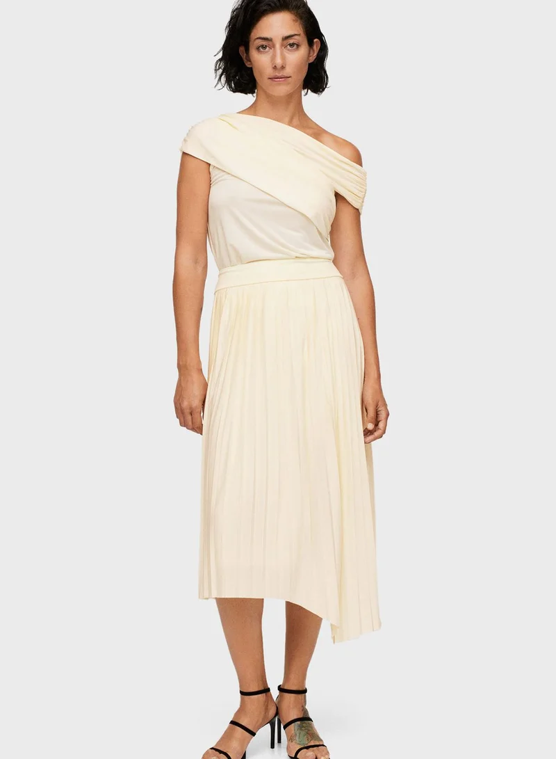 MANGO Knitted Midi Skirt