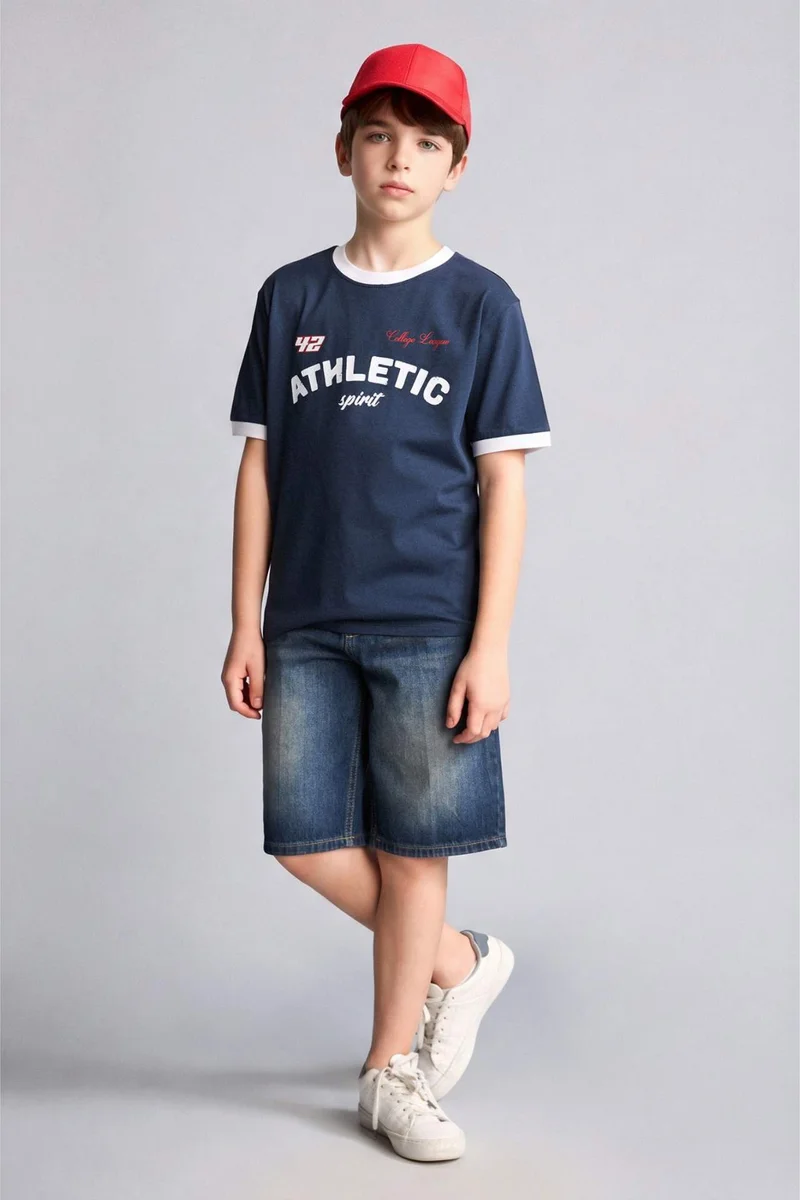 ديفاكتو New Regular Fit Printed Short Sleeve T-Shirt