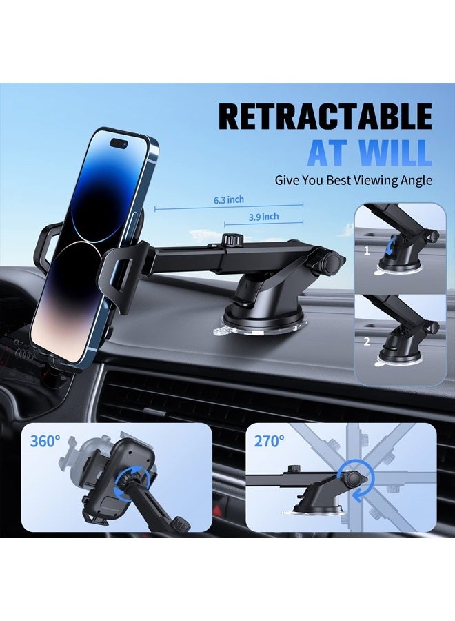 SUUSON Car Phone Holder Mount【Upgraded】-【Bumpy Roads Friendly】 Phone Mount for Car Dashboard Windshield Air Vent 3 in 1,Hand Free Mount for iPhone 14 13 12 Pro Max Samsung All Cell Phones (Gray) - Image 5