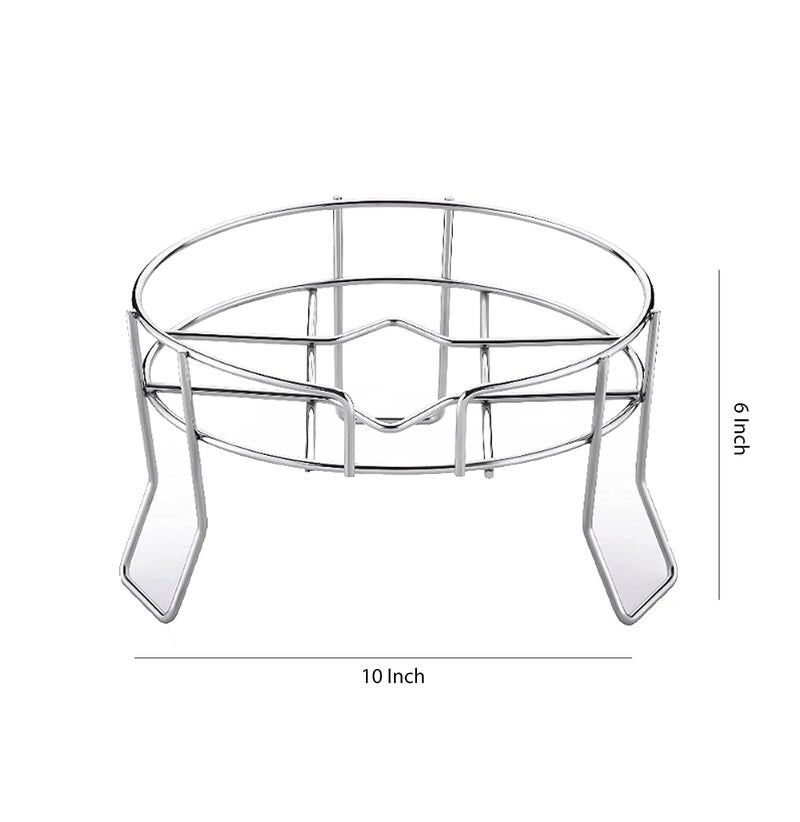 Gladnes Gladnes Stainless Steel Chrome Plated Fancy Water Matka And Pot Stand Silver Standard Step Shelf Countertop  - Image 3