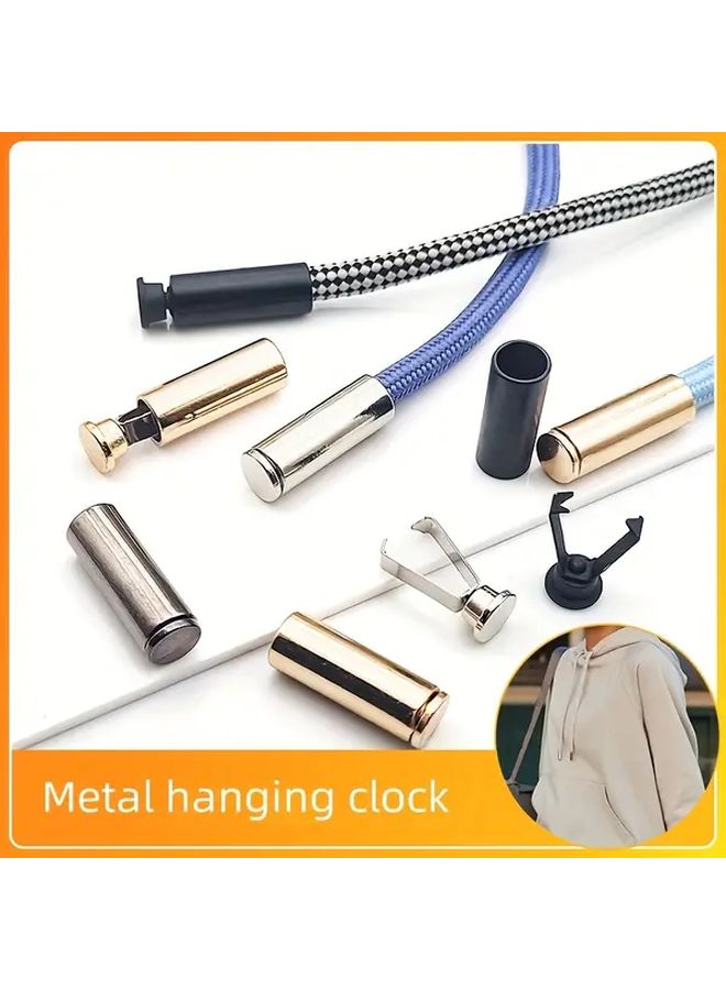20pcs Silvery Metal Hanging Bell Cylindrical Stop Rope Buckle For Jacket Coat Clothing Accessory - Image 1