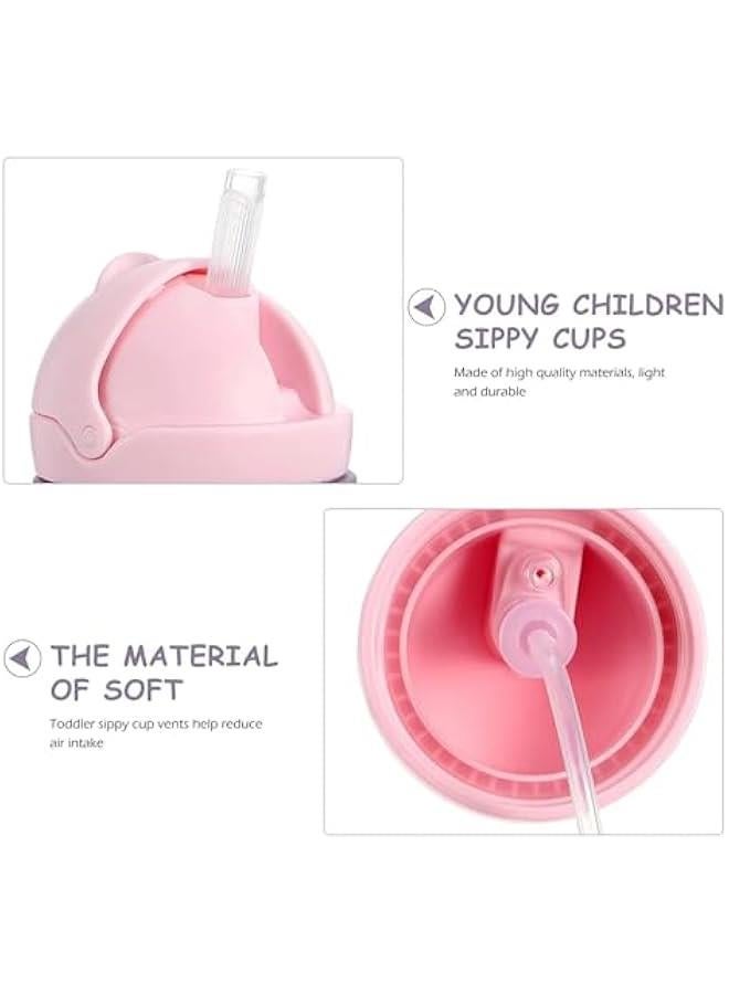 Gonice 250ML Sippy Cups for Toddlers, Drop-resistant 360° Water Leak Proof Weighted Straw, Cup with Handles, Water Bottle Soft Spout Learner Cup with Graduated (Pink) - Image 5