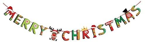 My Party Suppliers MPS MY PARTY SUPPLIERS Merry Christmas Banner with Santa Clause Garland for Christmas Holiday Party Home Indoor Office Decorations Felt Christmas Decoration Banner - Image 4