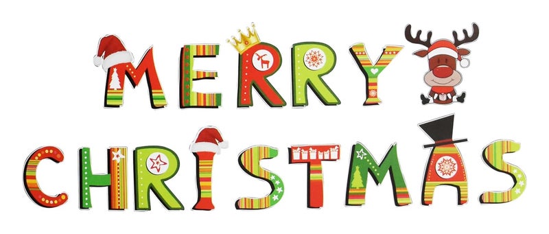 My Party Suppliers MPS MY PARTY SUPPLIERS Merry Christmas Banner with Santa Clause Garland for Christmas Holiday Party Home Indoor Office Decorations Felt Christmas Decoration Banner - Image 2