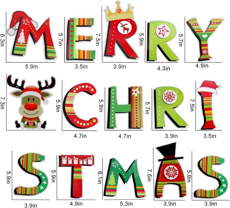 My Party Suppliers MPS MY PARTY SUPPLIERS Merry Christmas Banner with Santa Clause Garland for Christmas Holiday Party Home Indoor Office Decorations Felt Christmas Decoration Banner - Image 3