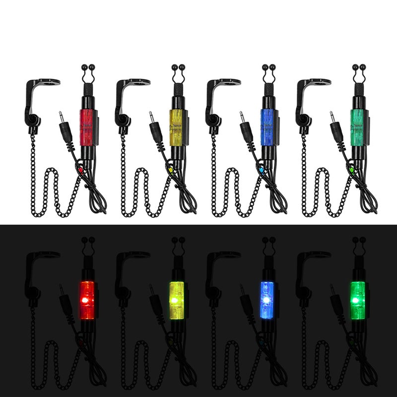 COONOR 4pcs LED Indicators Fishing Illuminated Swingers Bite Alarm Indicator Lights with Carry Case for Carp Fishing - Image 2