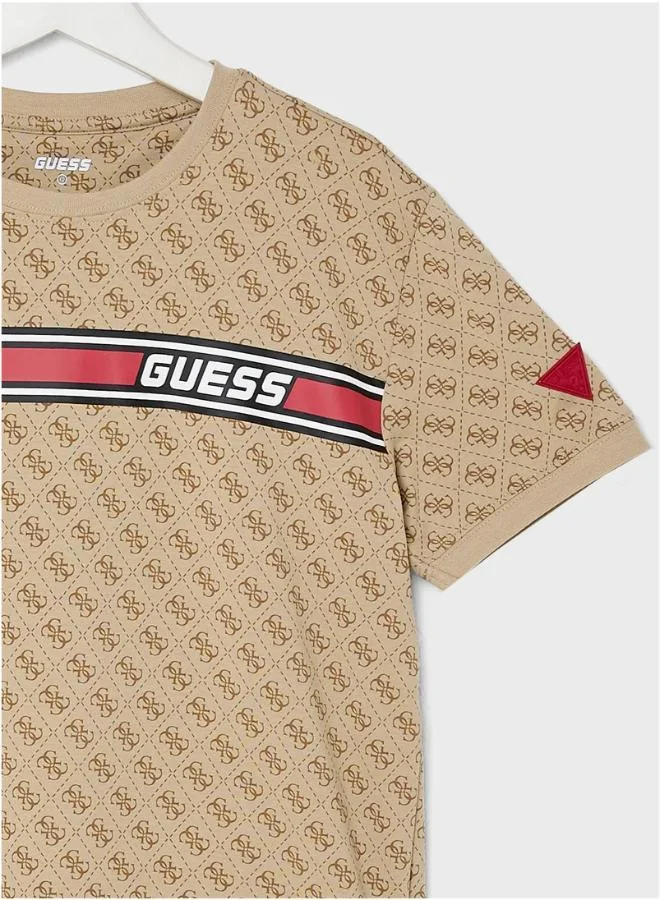 جس Kids All Over Print Crew Neck T-Shirt
