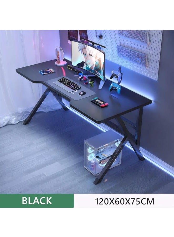 DURKU Ergonomic Large Gaming Desk, 120CM Computer Desk, K-Shaped Gaming Table, PC Gaming Workstation Home Office Desks, Space-saving, Easy to Assemble (Black, 120x74x60cm) - Image 2