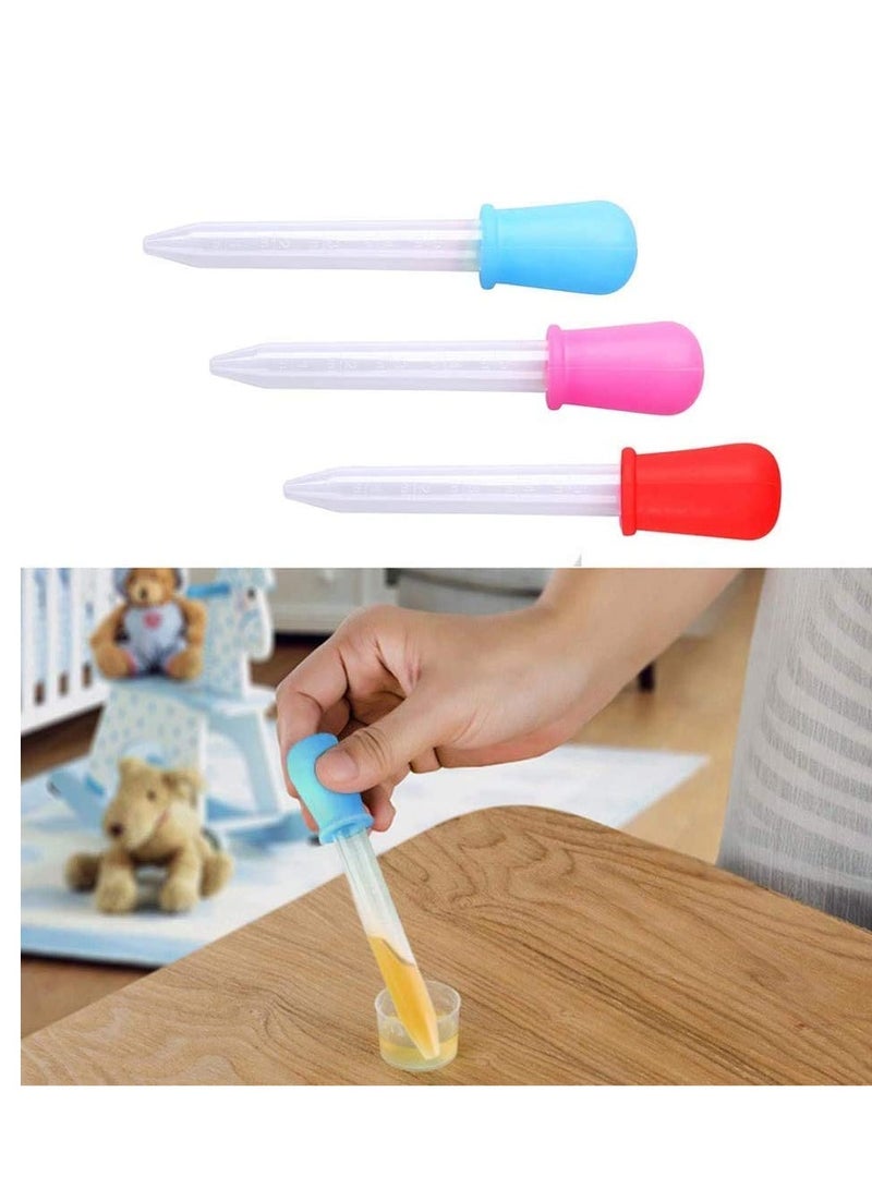 Liquid Droppers, 5 ML Dropper Pipettes Silicone and Plastic Eyedropper for Candy Moulds Chocolate Gummy Art Crafts Multicolour 6 Pack - Image 3