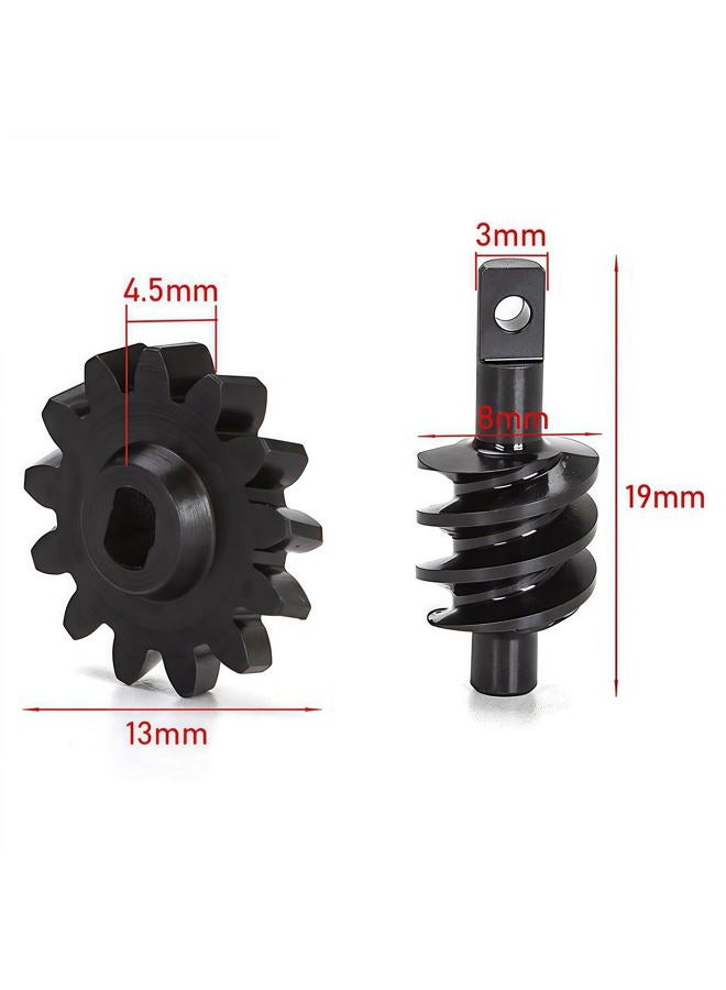 AMK 2pcs Steel Axle 14T/2T Front and Rear Overdrive Differential Worm Gear for Axial SCX24 1/24 RC Crawler Truck Car Upgrades Parts Accessories (16T/2T Worm Gear Set) - Image 2