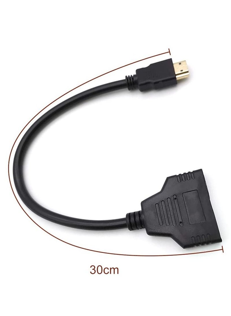 SYOSI HDMI Splitter Cable Male 1080P to Dual HDMI Female 1 to 2 Way HDMI Splitter Adapter Cable for HDTV HD, LED, LCD, TV, Support Two TVs at The Same Time - Image 2