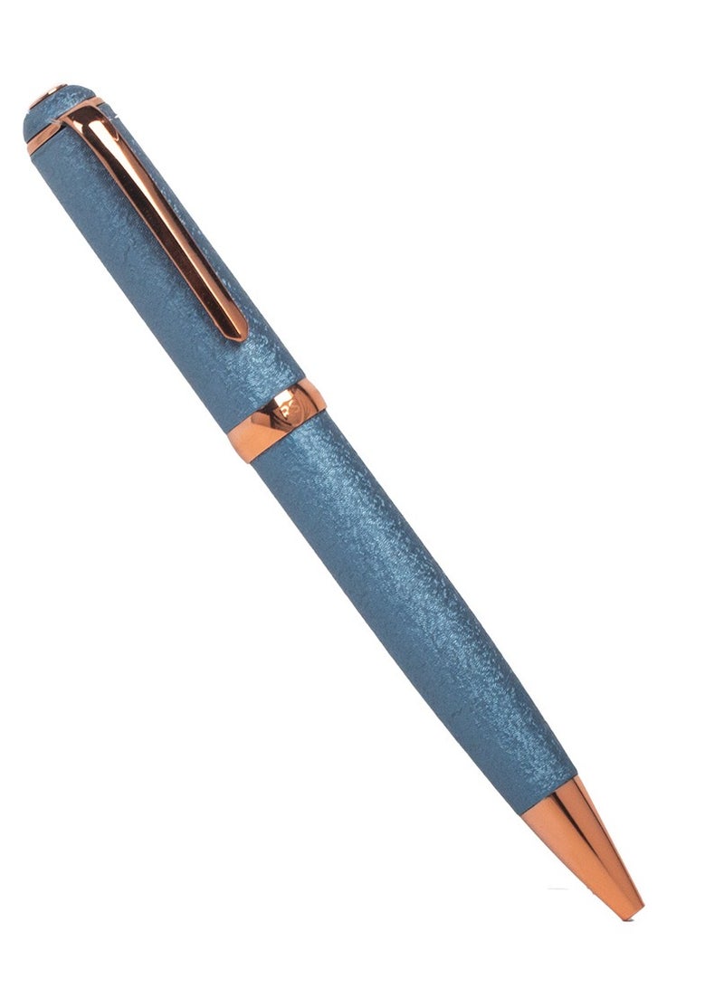 آر إس قلم رجالي RS من المعدن باللون الأزرق و النحاسي بحبر جاف بلون أزرق - Image 1