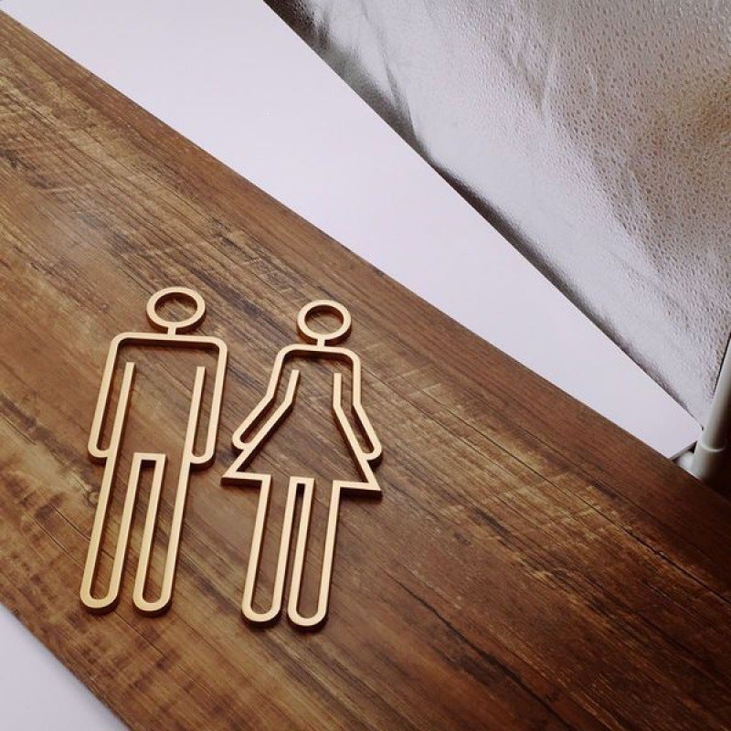 3D Hollow Bathroom Sign, Creative Toilet Door Plaque - Image 3
