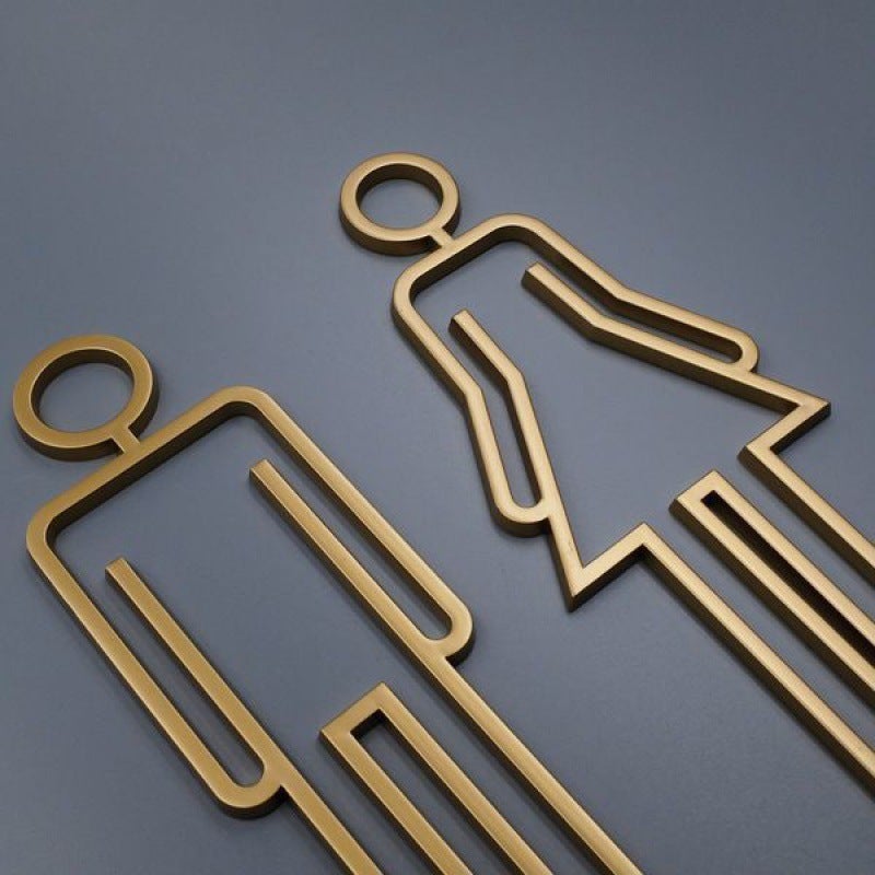 3D Hollow Bathroom Sign, Creative Toilet Door Plaque - Image 1