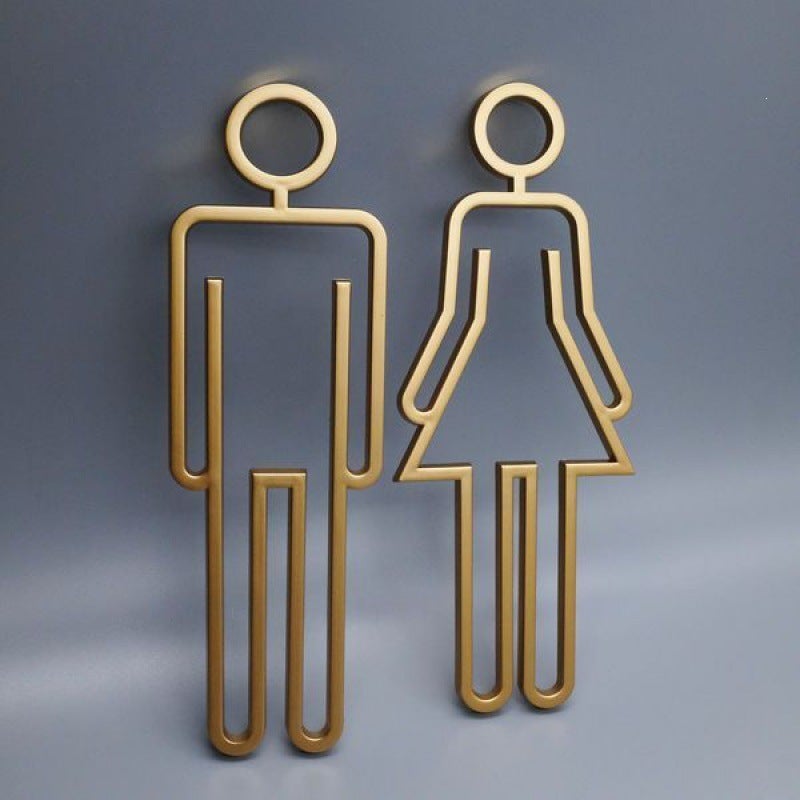 3D Hollow Bathroom Sign, Creative Toilet Door Plaque - Image 2