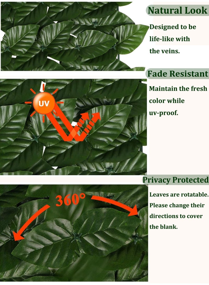 Green Plant Fence 3 Meters Long, Artificial Leaves Hedge Fence Panel, Decorative Fences for Garden, Balcony, Patio, Wall, Backyard Indoor Outdoor, Greenery Vines Privacy Fence Screen Wall - Image 4