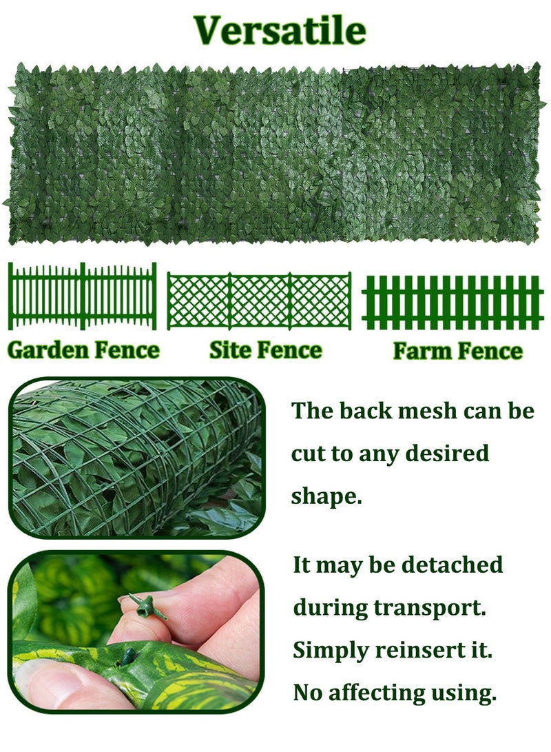 Green Plant Fence 3 Meters Long, Artificial Leaves Hedge Fence Panel, Decorative Fences for Garden, Balcony, Patio, Wall, Backyard Indoor Outdoor, Greenery Vines Privacy Fence Screen Wall - Image 5