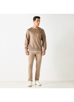 Iconic Iconic Solid Sweatshirt with Round Neck and Long Sleeves  - Image 2