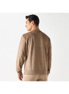 Iconic Iconic Solid Sweatshirt with Round Neck and Long Sleeves  - Image 3