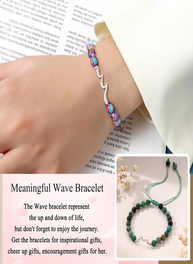 Sistble Mothers Day Gifts for Daughter, Daughter Gifts from Mom Dad, To My Bracelet Birthday Gift Wave Bracelets Natural Stone Jasper Bracelet Inspirational Valentines Summer Christmas Jewelry - Image 2