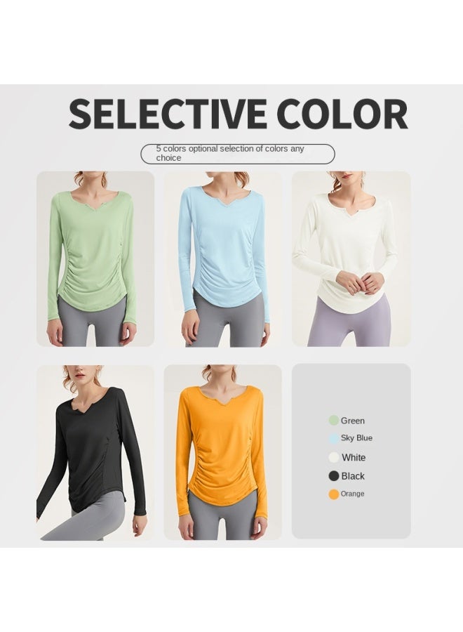 SPRING And Autumn Lulu Women's Quick-drying Fitness Clothes Sports Blouse Top Pilates Training Long-sleeved Clothes Running Yoga Clothes - Image 2