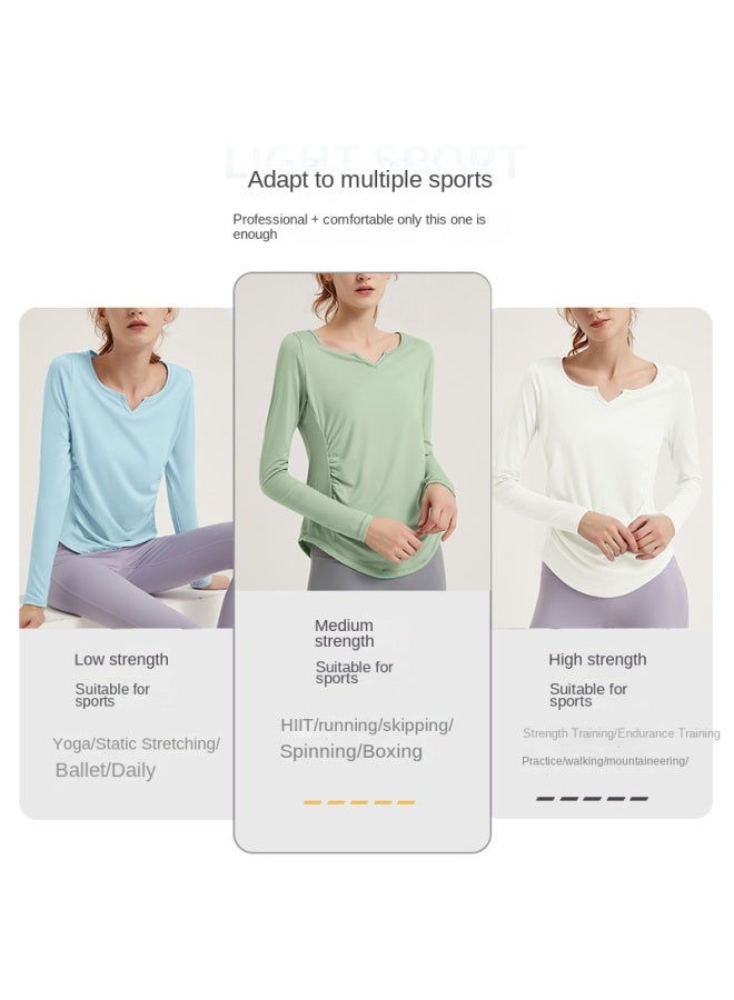 SPRING And Autumn Lulu Women's Quick-drying Fitness Clothes Sports Blouse Top Pilates Training Long-sleeved Clothes Running Yoga Clothes - Image 4