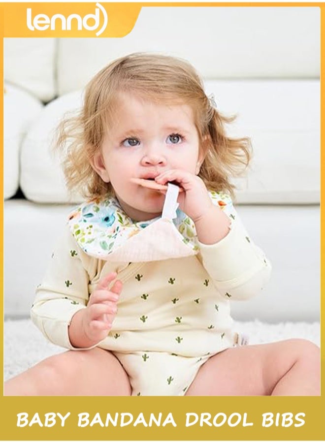 LENND Baby Bandana Drool Bibs 6-Pack and Teething Toys 6-Pack Made with 100% Organic Cotton, Absorbent and Soft Unisex - Image 4