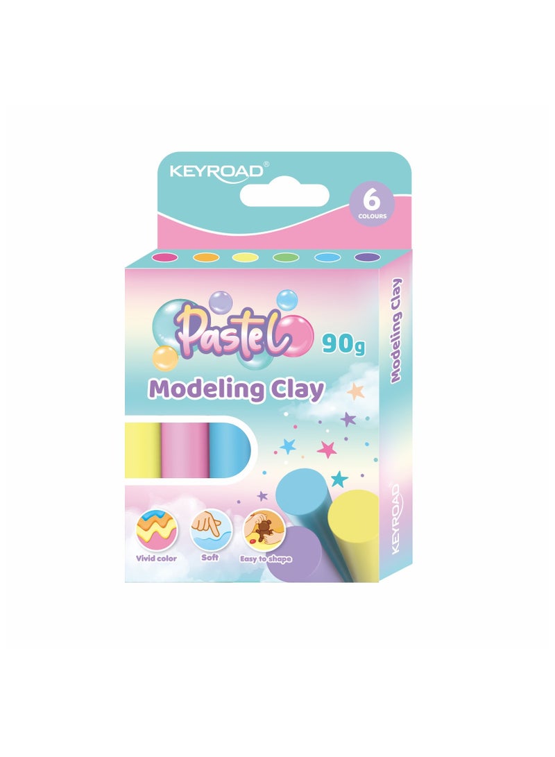 Keyroad modeling clay 6 pieces pack pastel colors 90g model KR972430