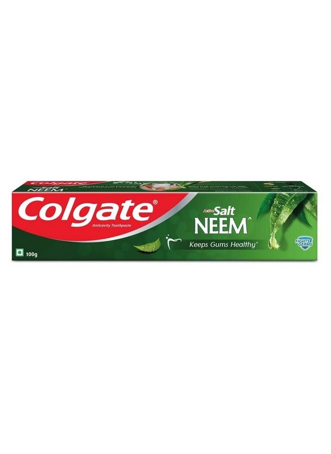 Colgate - Active Salt Neem Toothpaste Germ Fighting Herbal Tooth Paste For Fresh Breath Healthy Tight Gums 100G - Image 1