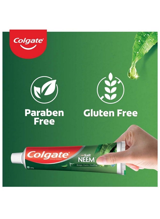 Colgate - Active Salt Neem Toothpaste Germ Fighting Herbal Tooth Paste For Fresh Breath Healthy Tight Gums 100G - Image 1