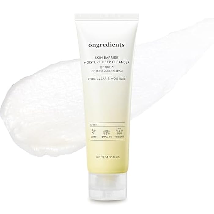 ONGREDIENTS Skin Barrier Moisture Deep Cleanser | Daily Face Wash for All Types | Centella, Peptide, AHA, LHA, Hydrating, Soothing, Pore Tightening | Vegan, Korean Skin Care 4.06 fl Oz - Image 1