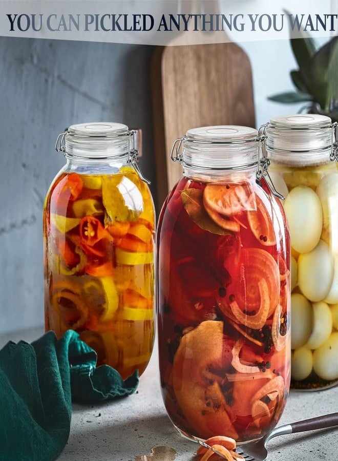 Folinstall Gallon Glass Jar with Airtight Lid - Large Mason Jar for Pickled Eggs, Kombucha, Limoncello, Sun Tea (Extra Gasket) - Image 5