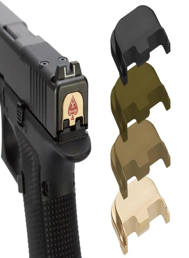 غطاء خلفي من النحاس الأصفر عالي الأداء من NDZ لمسدسات Glock من الجيل السادس وسلسلة V (G17، G19، G19X، G45)، مطلي بطبقة سيراميك من التنجستن، محفور بالليزر مع حشوة زرقاء اللون - قناع هوكي - Image 4