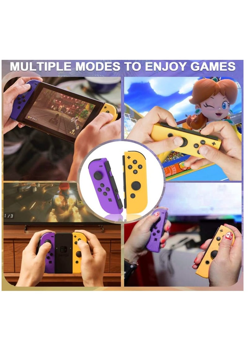 SOLARAE وحدة تحكم لاسلكية Joy Cons لجهاز نينتندو سويتش، بديل لجهاز Joypad مع إضاءة RGB، دعم عصا التحكم للاهتزاز المزدوج/الاستيقاظ/لقطة الشاشة (أرجواني) - Image 4