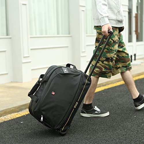 OIWAS Travel Rolling Duffle Bag with Wheels 22 inch Duffel Bag with Wheels Small Tote Weekend Overnight Carry On Luggage Expandable 50L to 60L Women Men Black - Image 2