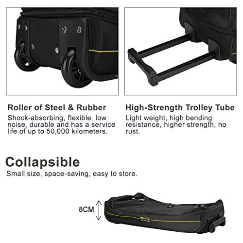 OIWAS Travel Rolling Duffle Bag with Wheels 22 inch Duffel Bag with Wheels Small Tote Weekend Overnight Carry On Luggage Expandable 50L to 60L Women Men Black - Image 3
