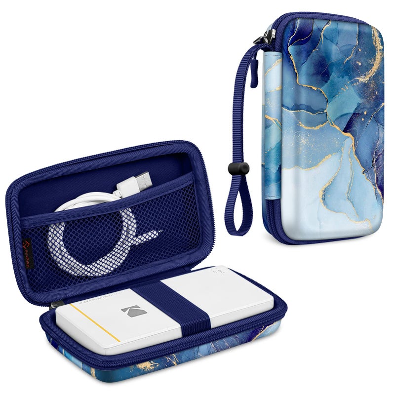 Fintie Protective Case for Kodak Step/Mini 2 HD/PRINTOMATIC/Kodak Smile Camera & Printer - Shockproof Hard Shell Carrying Case with Inner Pocket, Ocean Marble - Image 1