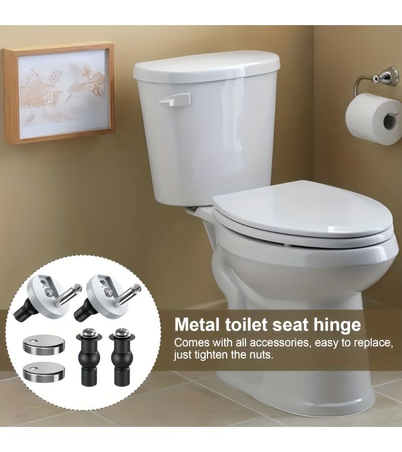 Universal Toilet Seat Hinge Kit Two Piece Screw Accessories For 14 16Mm Easy Release Install - Image 2
