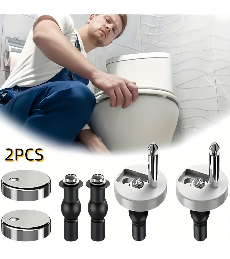 Universal Toilet Seat Hinge Kit Two Piece Screw Accessories For 14 16Mm Easy Release Install - Image 1