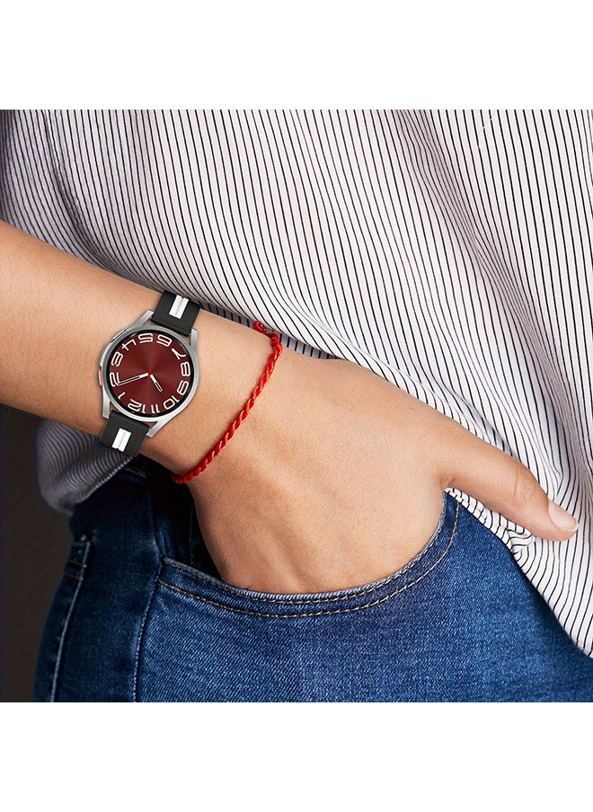 O Ozone Bands For Samsung Galaxy Watch 7 6 5 4 FE 40mm 44mm 45mm/Galaxy Watch 6 4 Classic 43mm 47mm 42mm 46mm Two-tone band with Magnetic Buckle - Black & Red  - Image 5