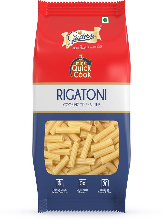 Gustora Healthy Macaroni & Rigatoni Pasta Combo Made Of Durum Wheat Semolina I Rich In Protein & Fibre I Zero Cholesterol I Vegetarian I No Trans - Fat I Cooking Time 10 Min - 700 Gm - Image 4