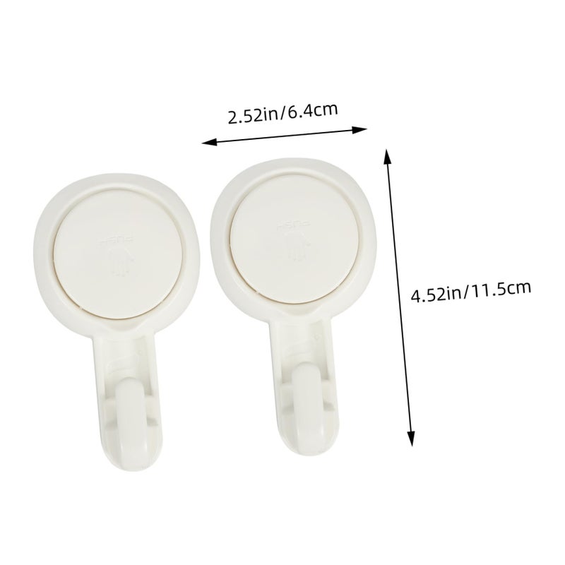 2Pcs Strong Suction Cup Hooks For Towel Bathrobe No Drilling Bathroom Shower Storage - Image 3