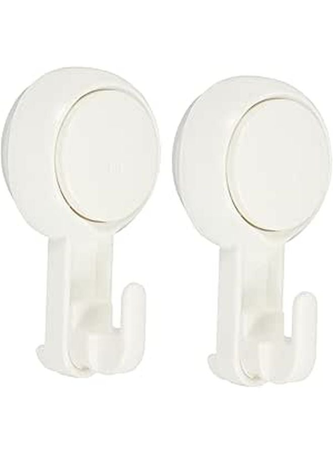 2Pcs Strong Suction Cup Hooks For Towel Bathrobe No Drilling Bathroom Shower Storage - Image 1